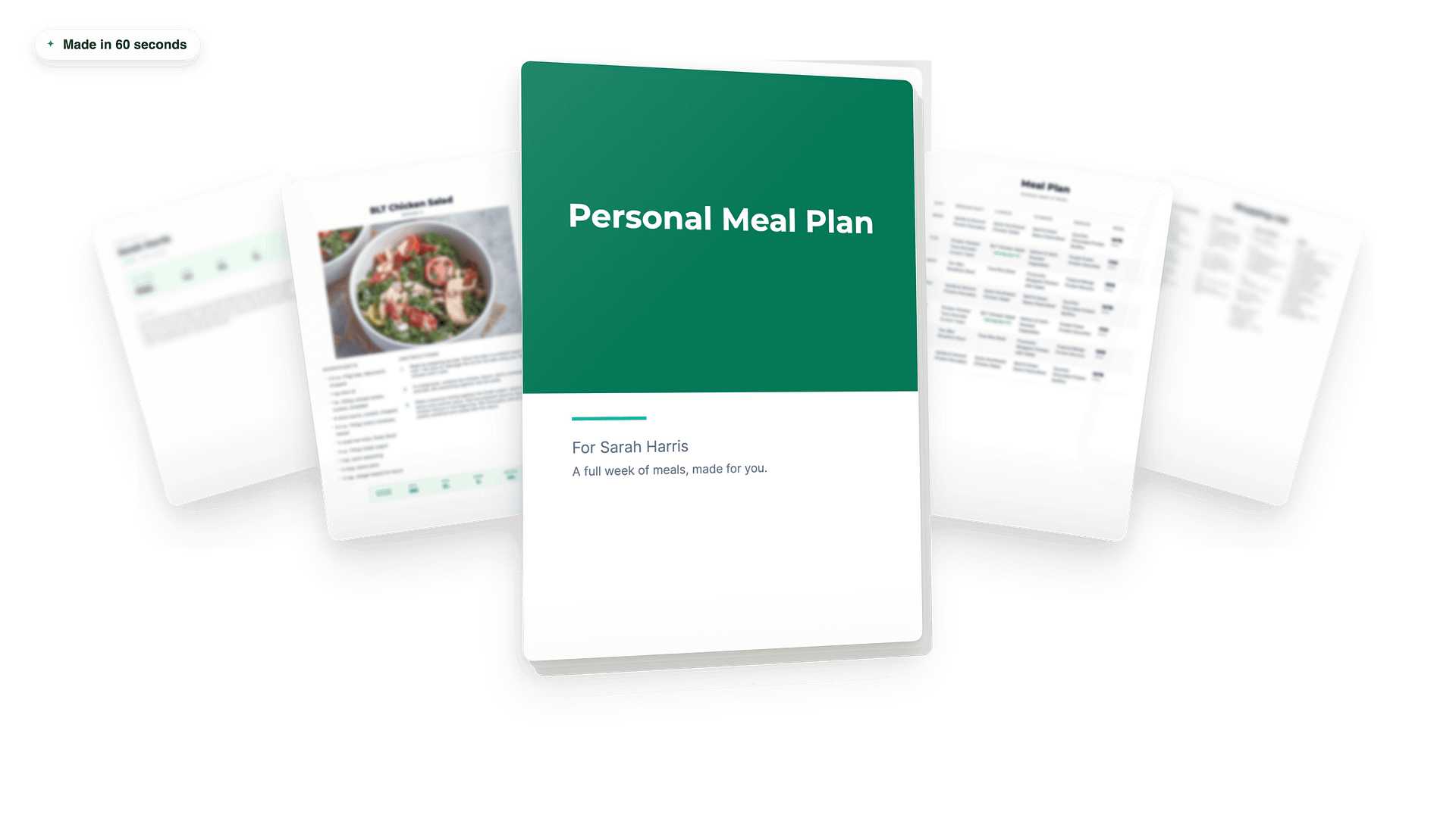A personal meal plan, branded as the coach's own