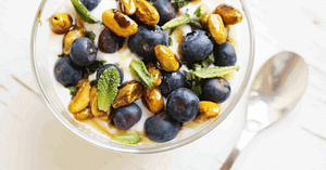 high protein cheesecake with spoon