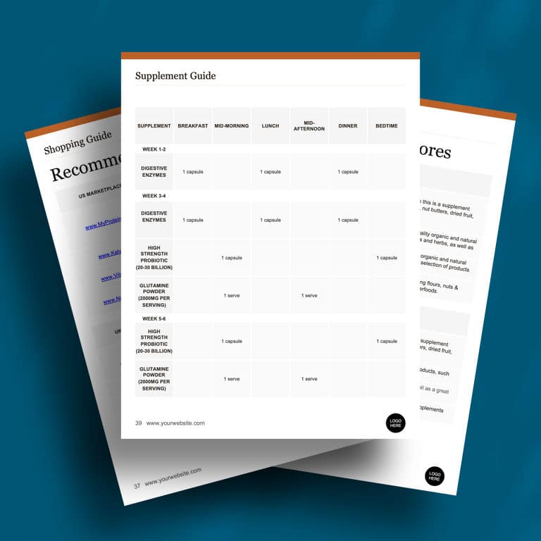 3 page mockup - Detailed Nutritional Information
