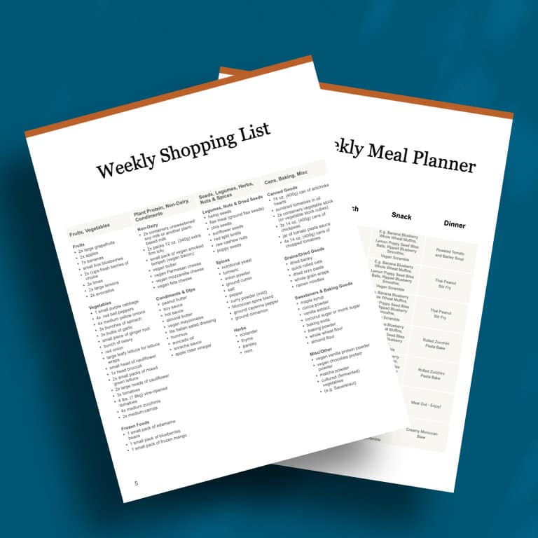 3 page mockup - Shopping List & Meal Planner