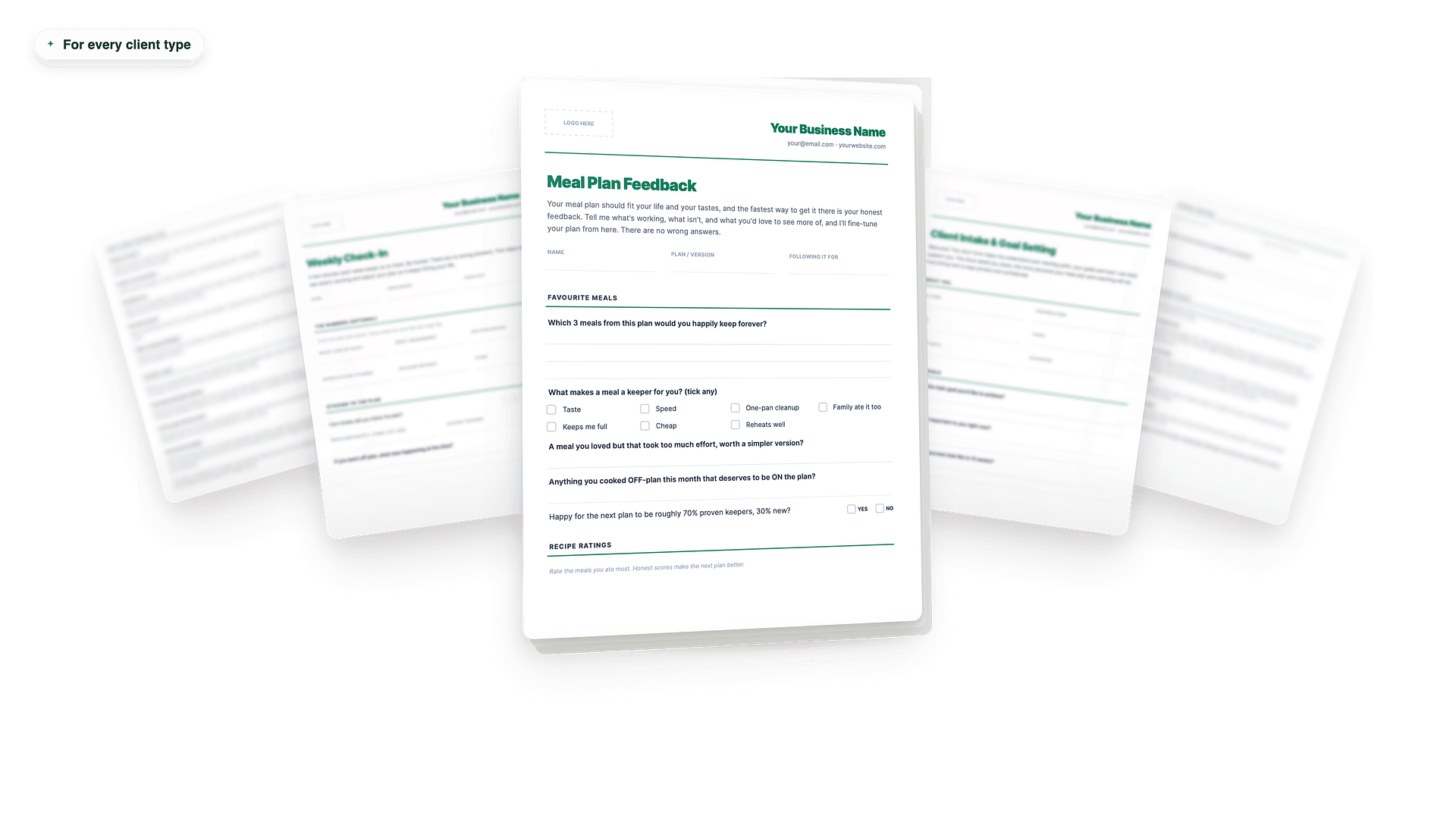 A branded coaching check-in form